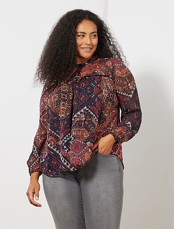 Blouse imprimée en voile - Kiabi