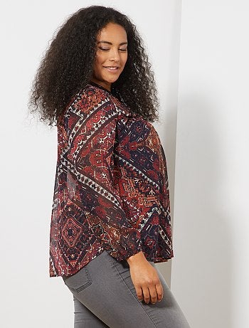 Blouse imprimée en voile - Kiabi
