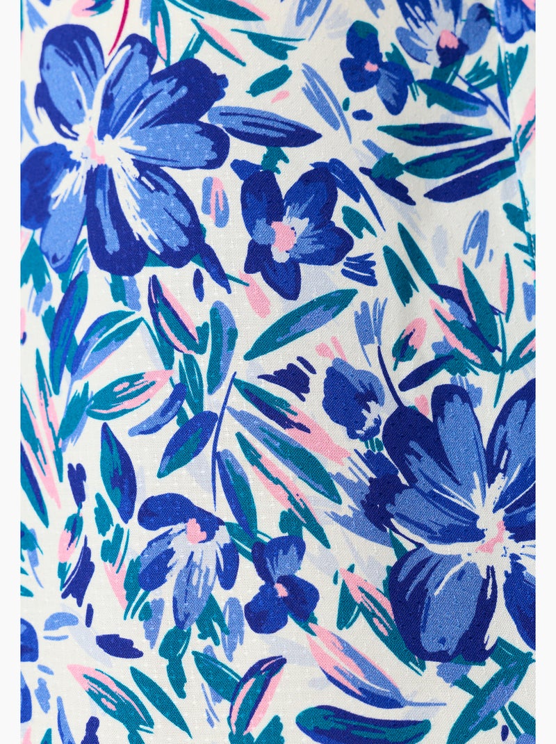 Blouse imprimée manches courtes Climatyl - Damart Bleu - Kiabi