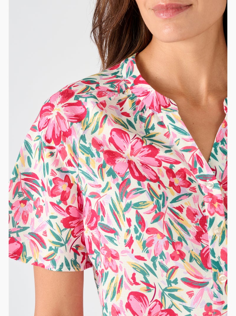 Blouse imprimée manches courtes Climatyl - Damart Rose - Kiabi
