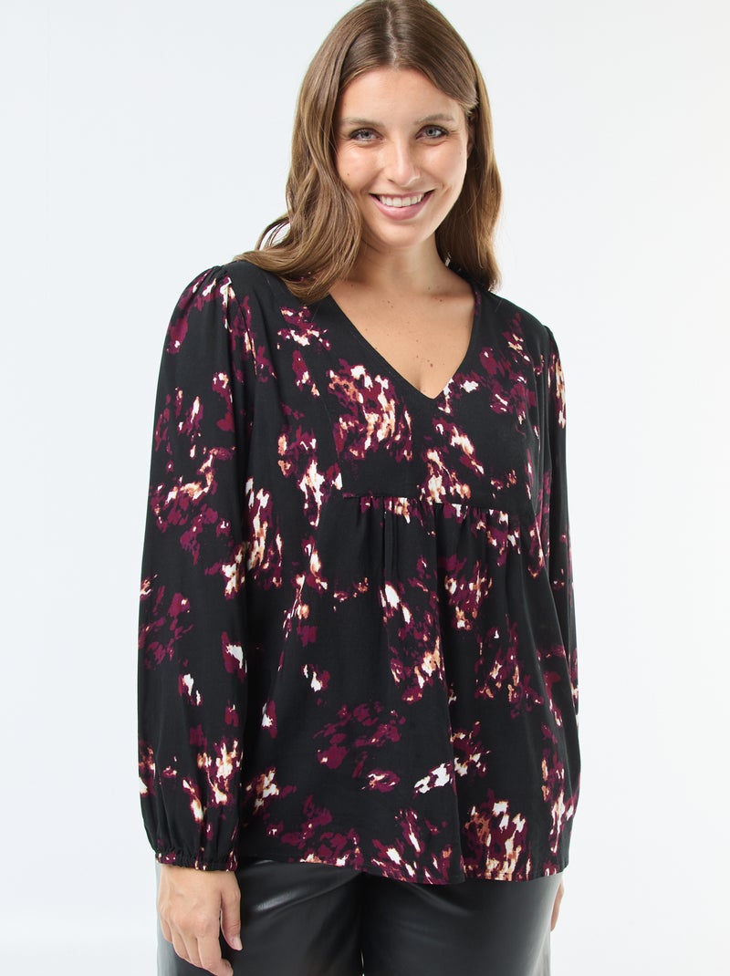 Blouse imprimée 'Only Carmakoma' Noir - Kiabi