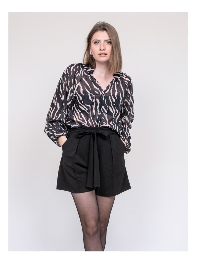 Blouse imprimée zébrée ONORINA Noir - Kiabi