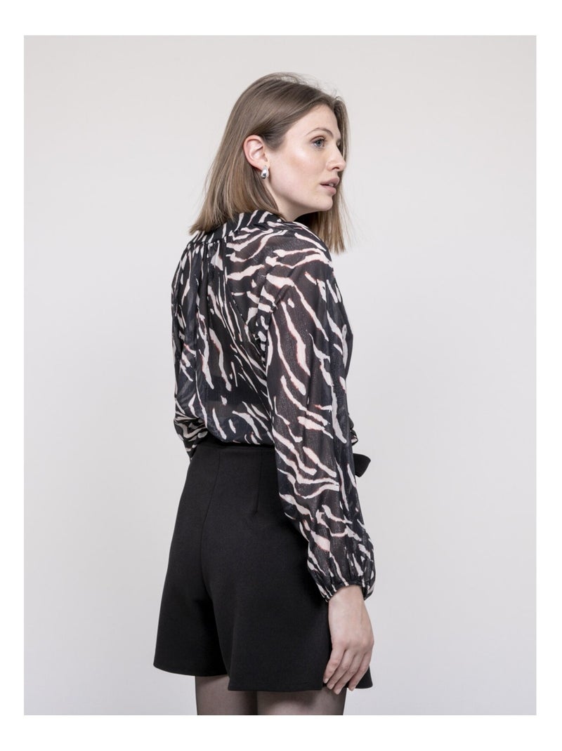 Blouse imprimée zébrée ONORINA Noir - Kiabi