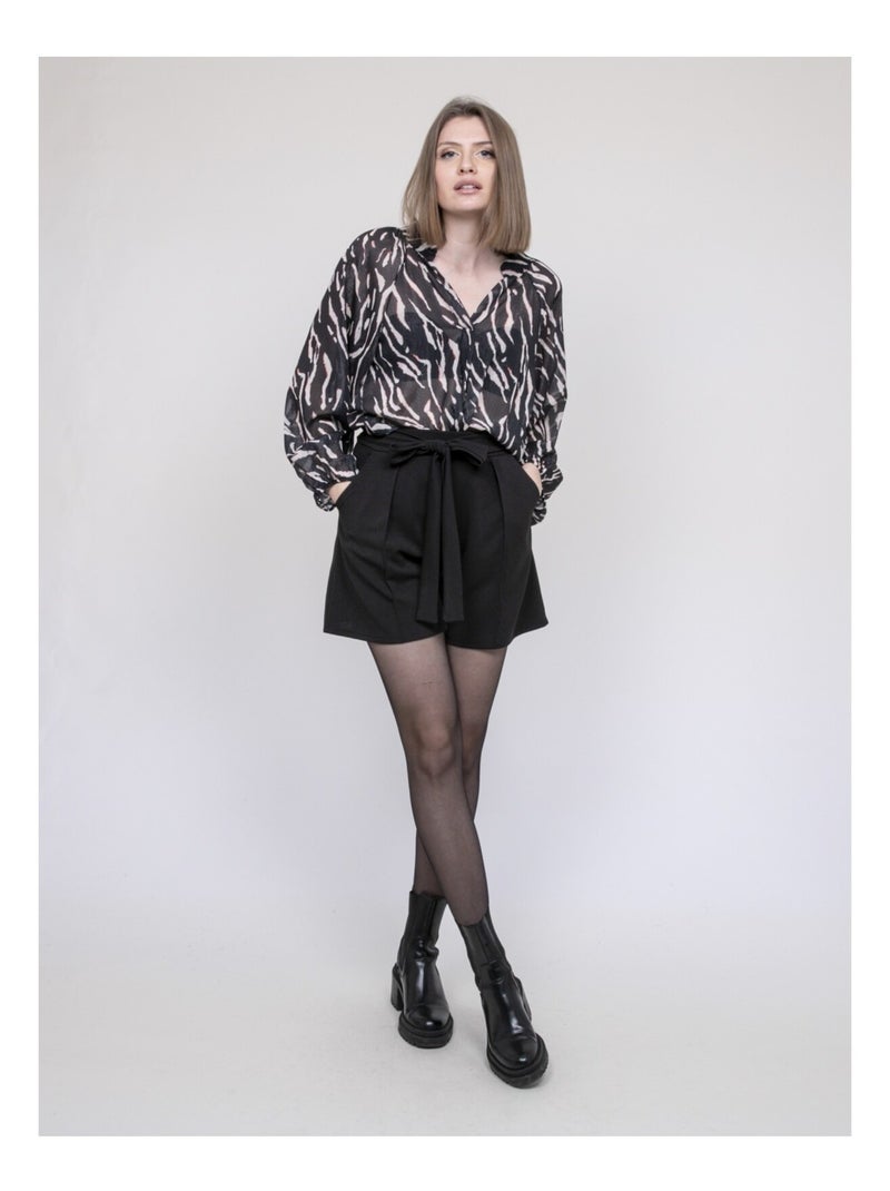 Blouse imprimée zébrée ONORINA Noir - Kiabi