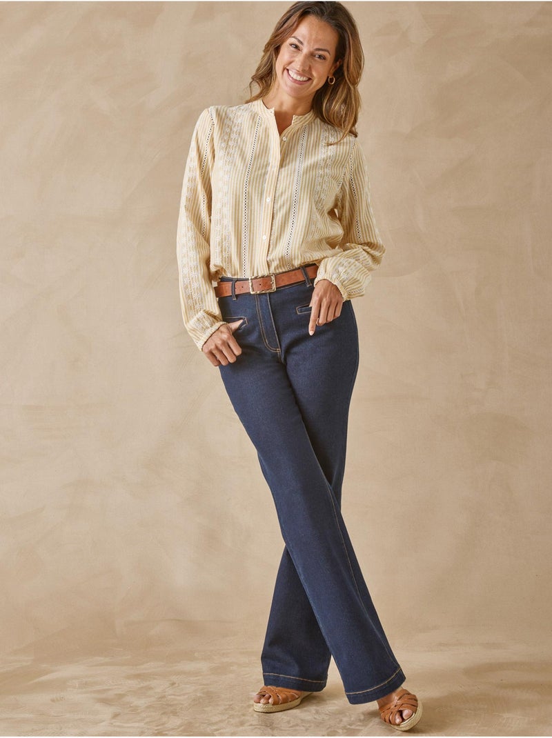 Blouse incrustations broderie anglaise - DAXON Jaune - Kiabi