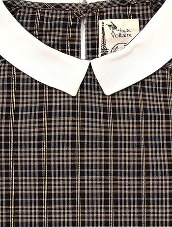 Blouse Intersaison Carreaux et Fils Lurex Col CLAUDINE - La Faute à Voltaire