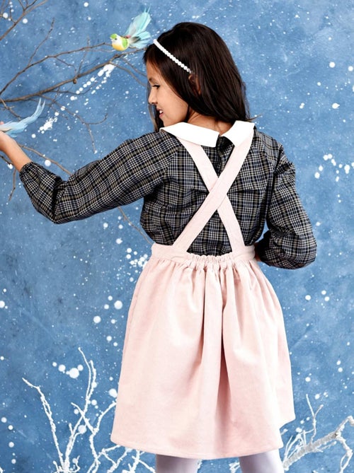 Blouse Intersaison   Carreaux  et Fils Lurex   Col CLAUDINE - La Faute à Voltaire - Kiabi