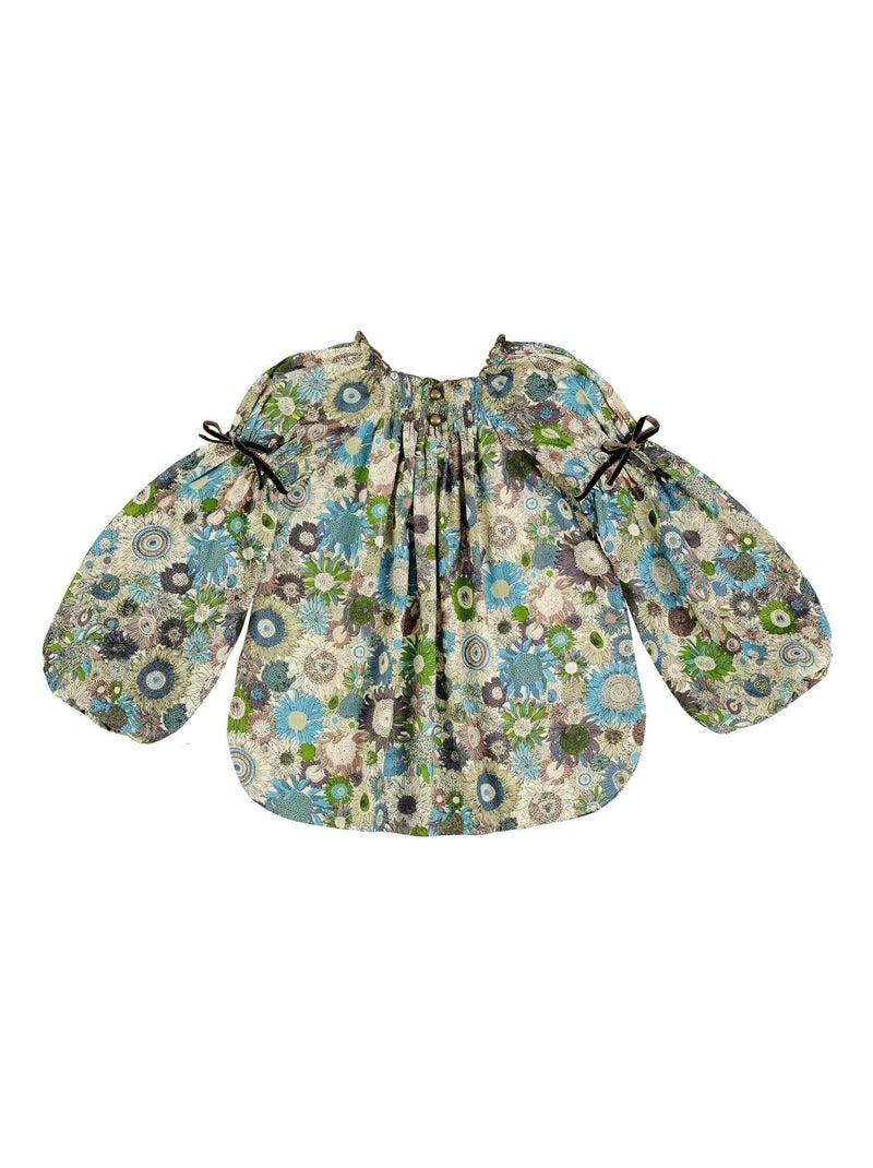 Blouse Intersaison    Fleurie   Col Smocks  CHIMENE - La Faute à Voltaire Marron - Kiabi