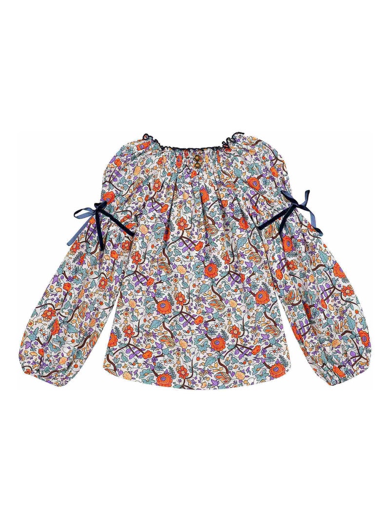 Blouse Intersaison   Fleurie Liberty    CHIMENE - La Faute à Voltaire Orange - Kiabi