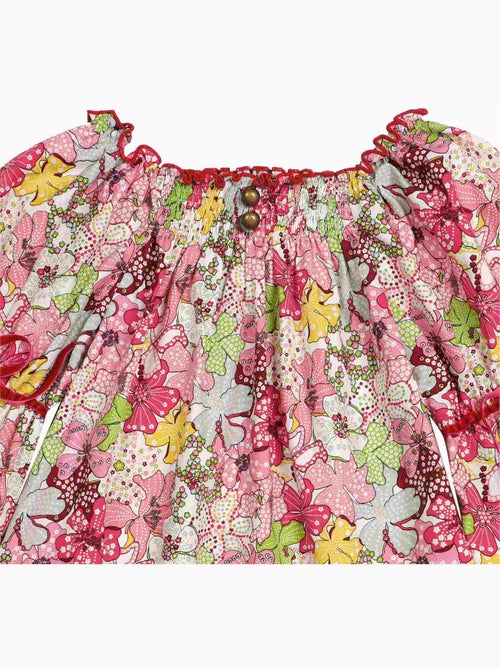 Blouse Intersaison Fleurie   Liberty   Col Smocks  CHIMENE - La Faute à Voltaire - Kiabi