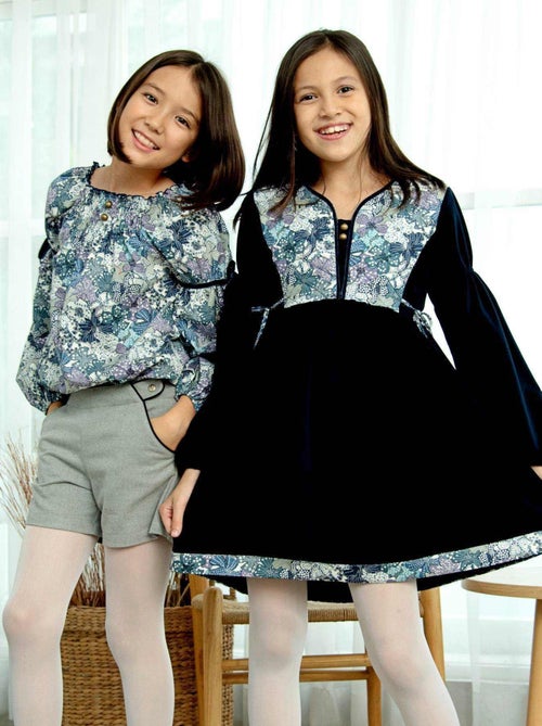 Blouse Intersaison Fleurie   Liberty  et   Col Smocks  CHIMENE - La Faute à Voltaire - Kiabi