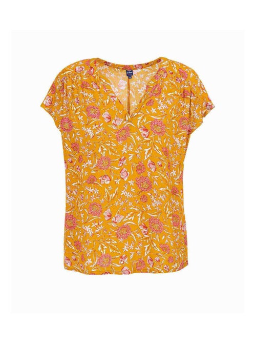 Blouse jaune imprimé floral Femme - Kiabi