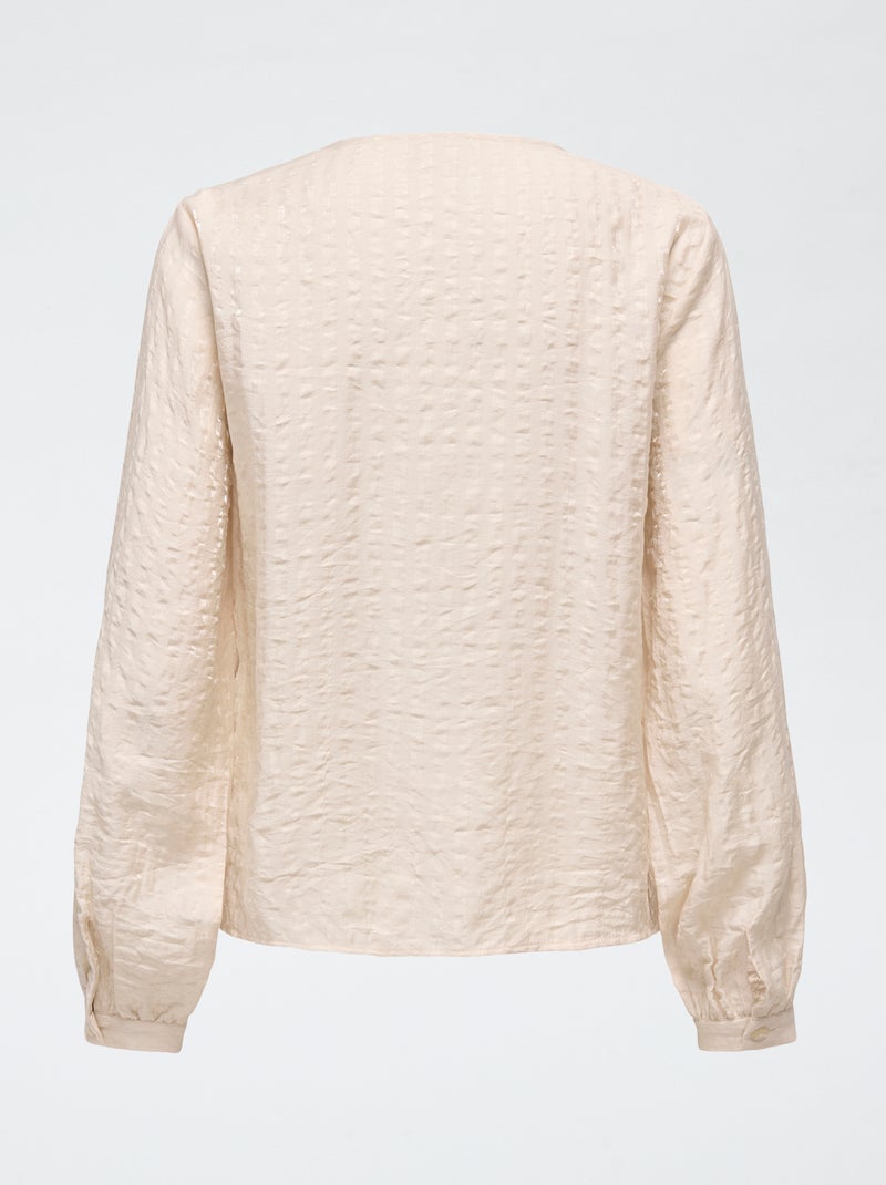 Blouse 'JDY' à col V Beige - Kiabi