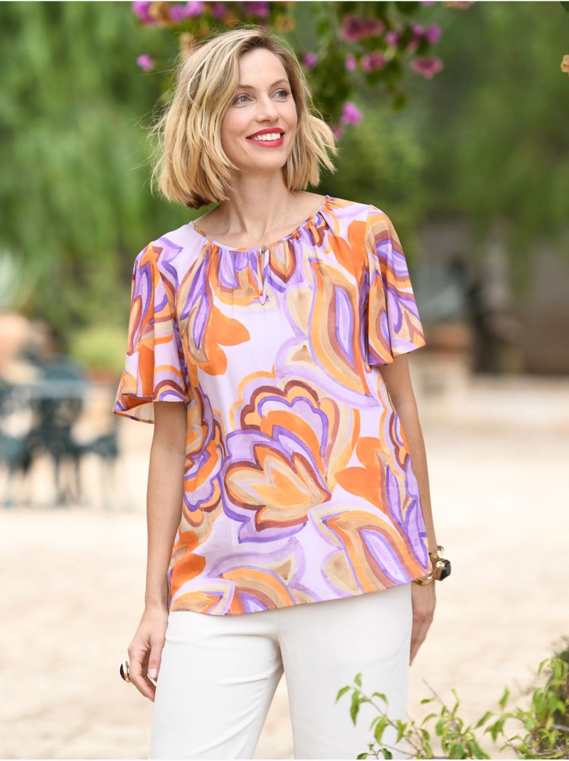 Blouse larges manches papillon - DAXON Violet - Kiabi