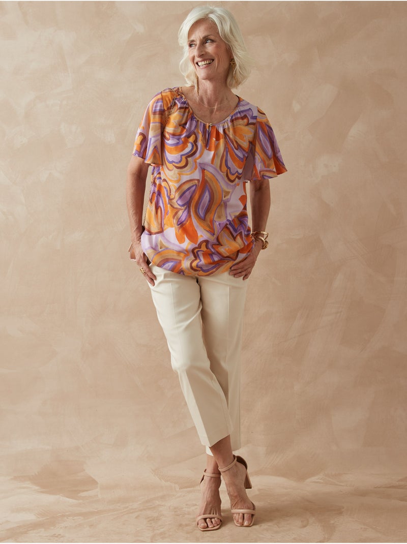 Blouse larges manches papillon - DAXON Violet - Kiabi