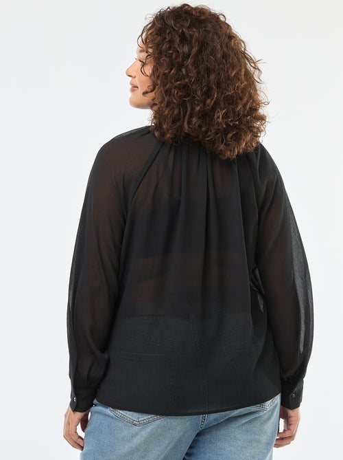 Blouse lavallière avec liens à nouer devant - Kiabi