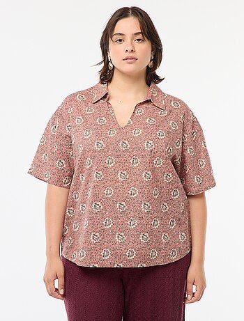 Blouse légère à manches courtes avec motif