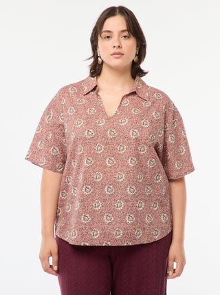 Blouse légère à manches courtes avec motif