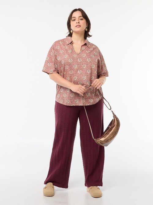 Blouse légère à manches courtes avec motif - Kiabi