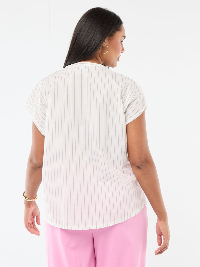 Blouse légère à manches courtes Blanc - Kiabi