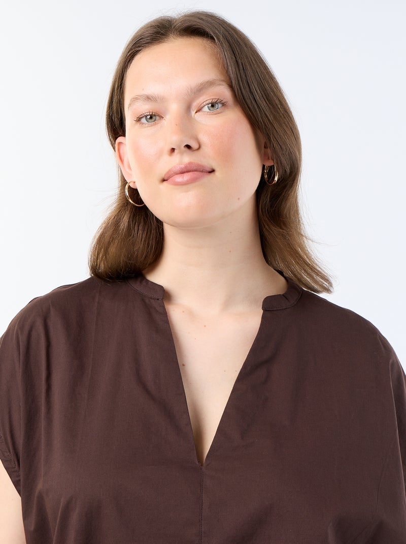 Blouse légère à manches courtes Marron - Kiabi