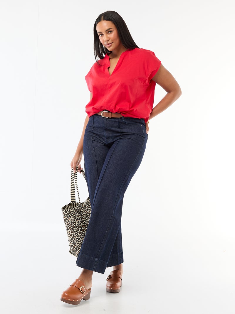 Blouse légère à manches courtes Rouge - Kiabi