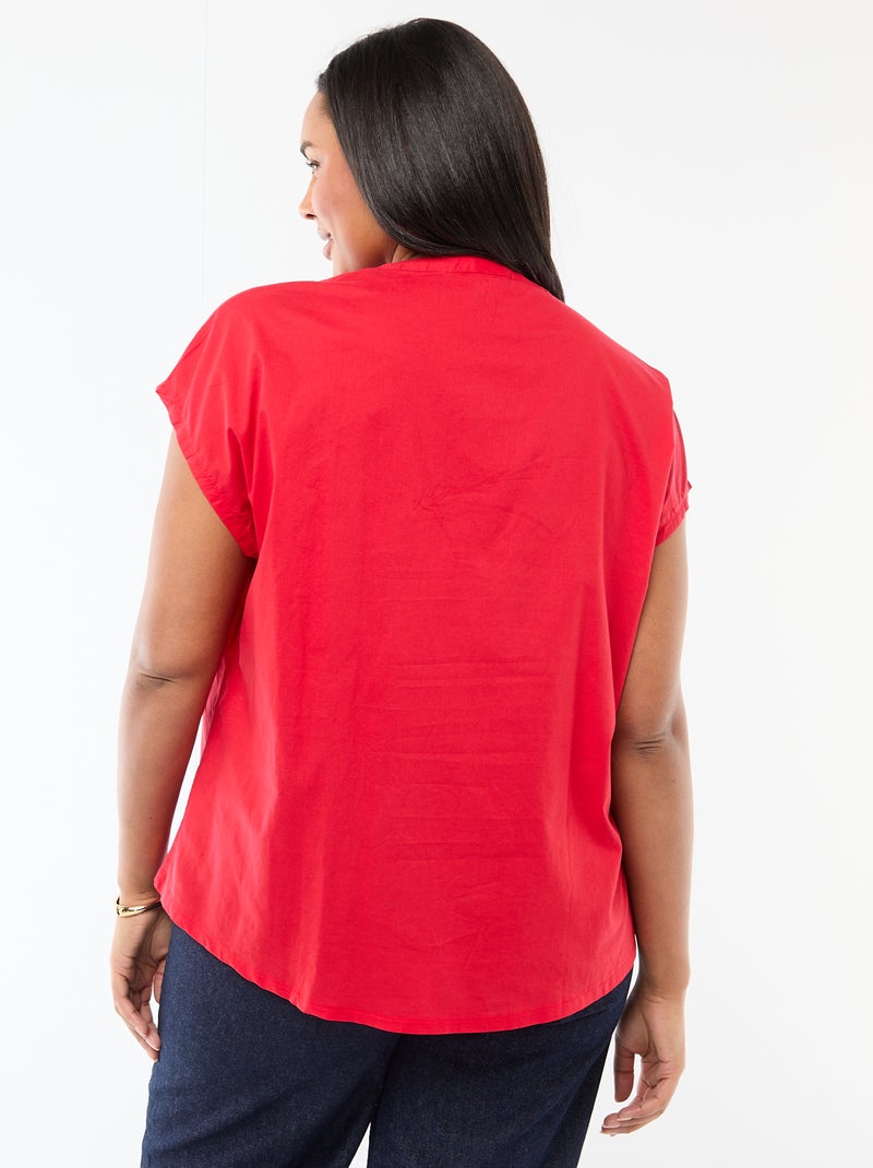 Blouse légère à manches courtes Rouge - Kiabi