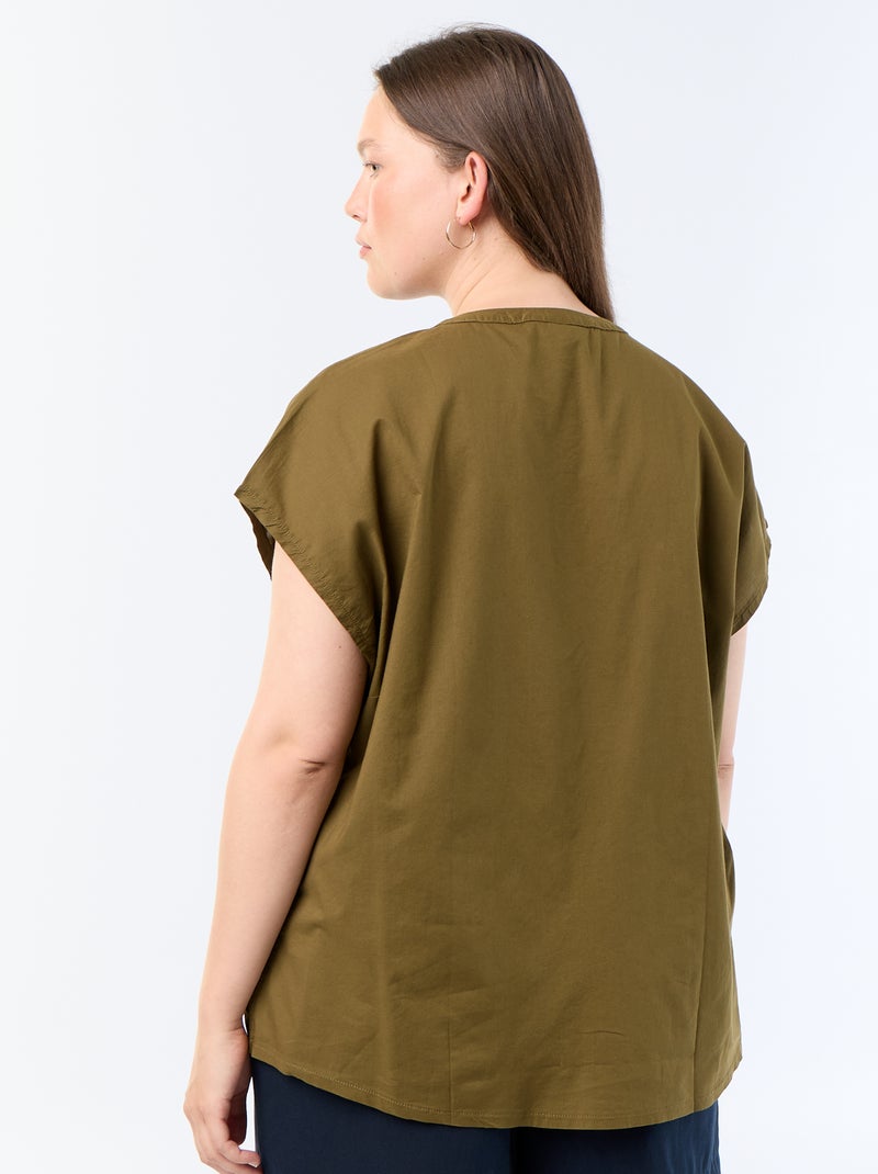 Blouse légère à manches courtes Vert - Kiabi