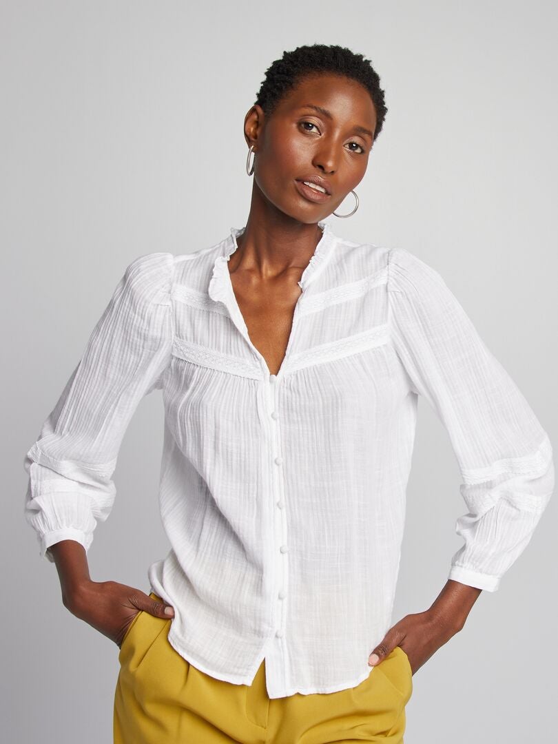 Blouse Légère Sud Express Taille 34 (TXS) Noire - Occasion En Très Bon état, Chemisier Femme