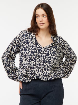 Blouse légère à manches longues et à motif