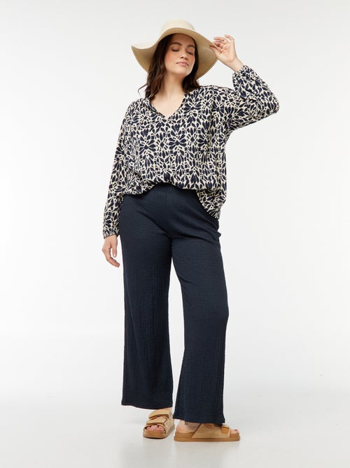 Blouse légère à manches longues et à motif - Kiabi