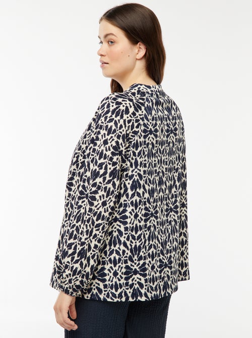 Blouse légère à manches longues et à motif - Kiabi