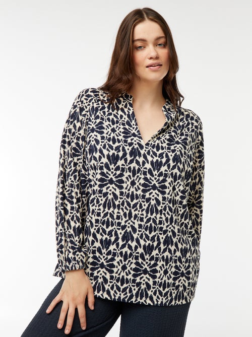 Blouse légère à manches longues et à motif - Kiabi