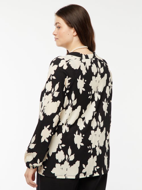 Blouse légère à manches longues et à motif - Kiabi