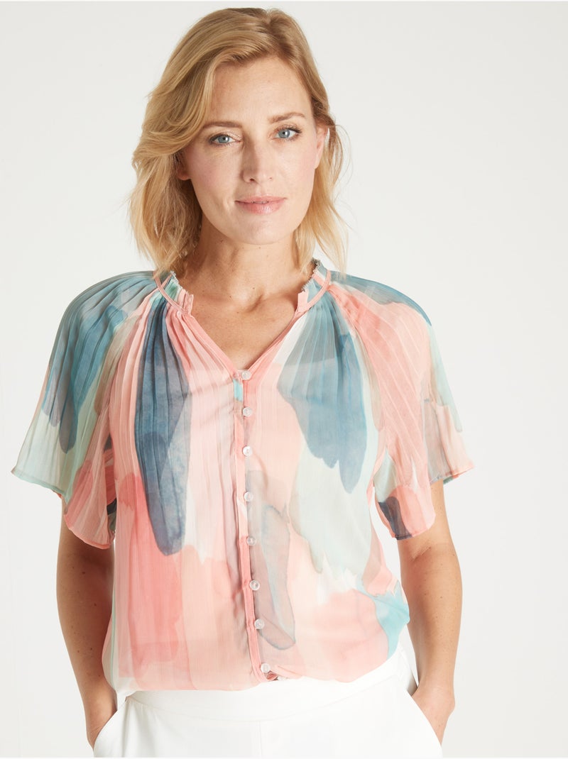 Blouse légère manches papillon - DAXON Rose - Kiabi