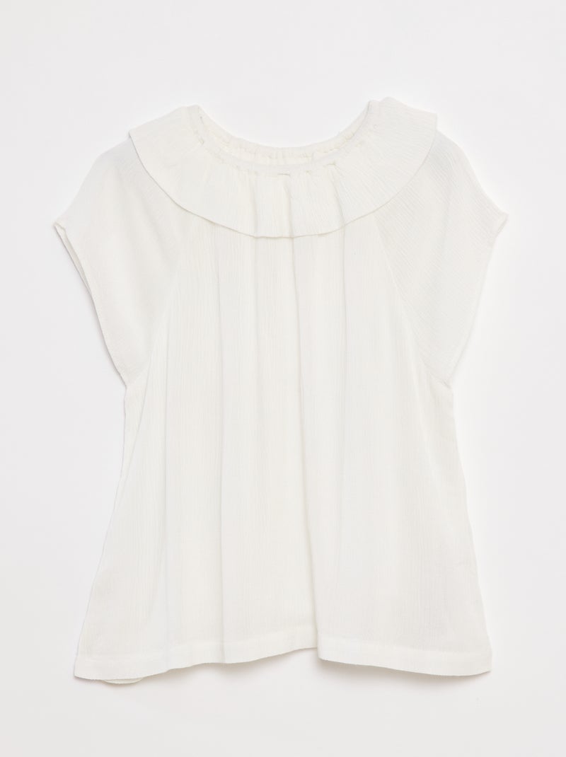 Blouse légère sans manches unie Blanc - Kiabi