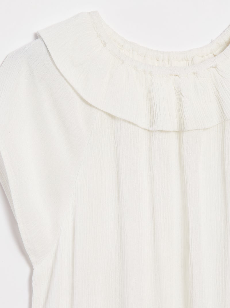 Ensemble Été 3 Pièces Fille - Haut Volant Jupe Ceinture Rouge