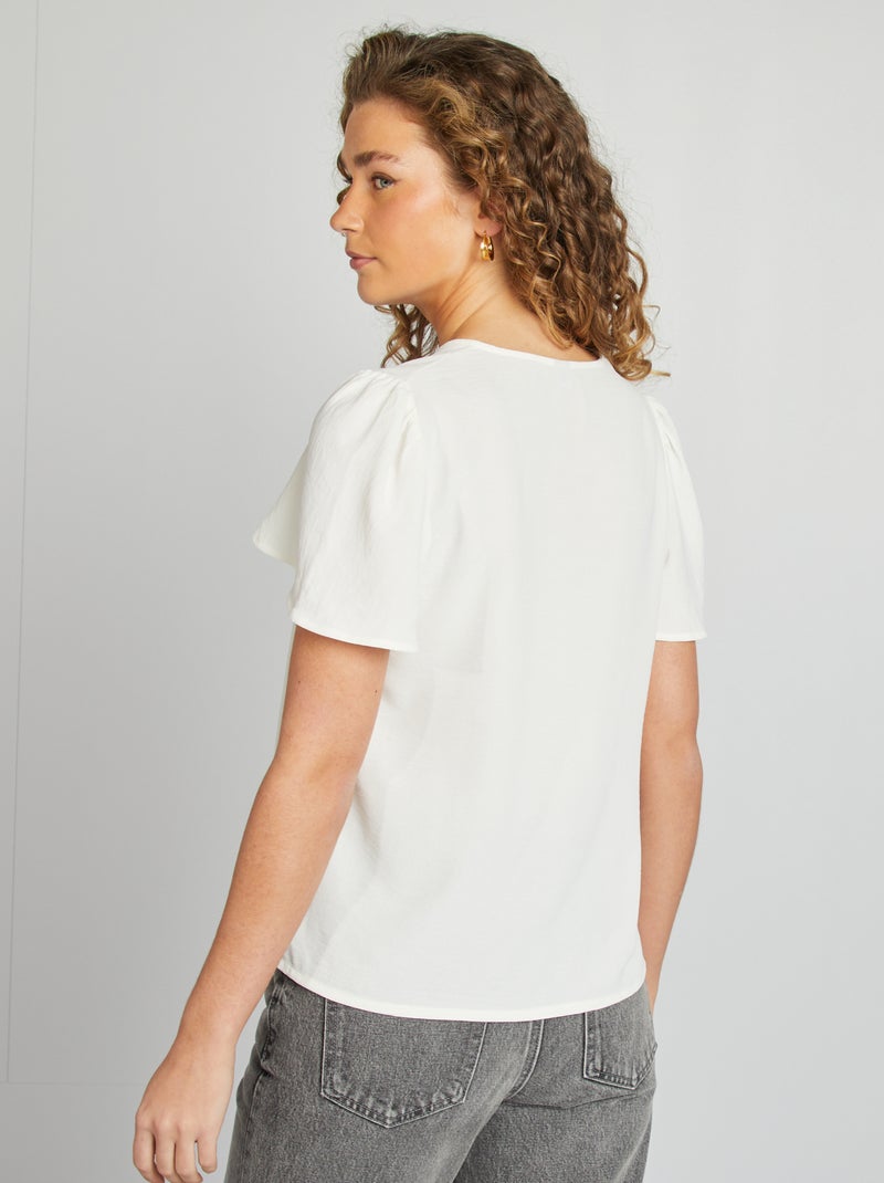Blouse légère volante blanc - Kiabi