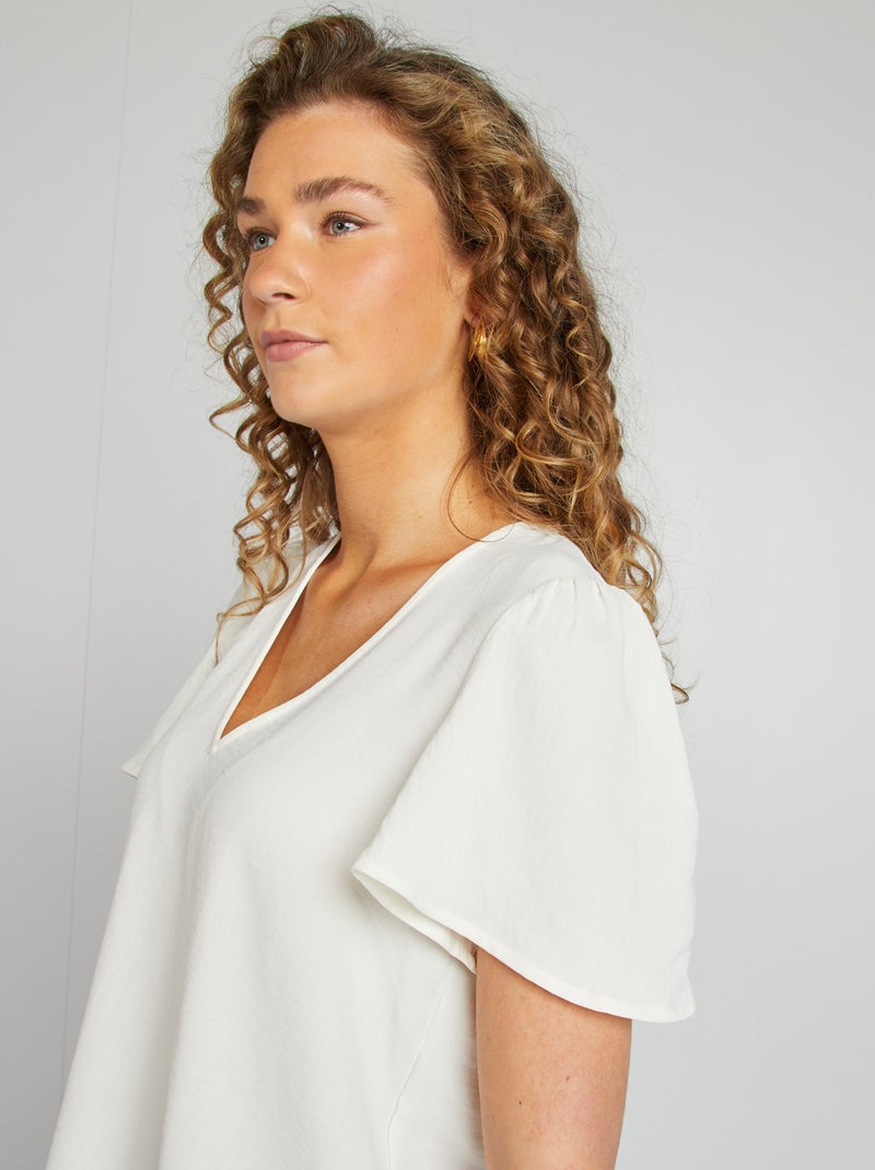 Blouse légère volante blanc - Kiabi