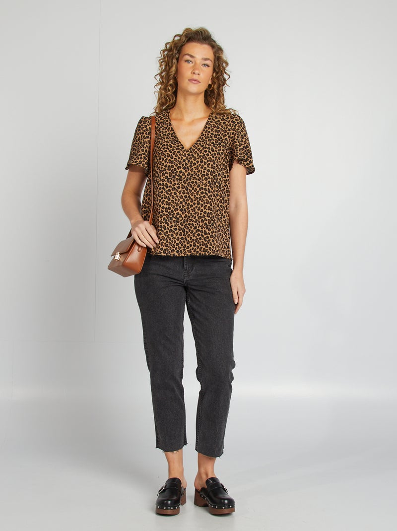 Blouse légère volante Léopard - Kiabi