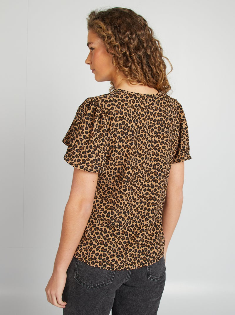 Blouse légère volante Léopard - Kiabi