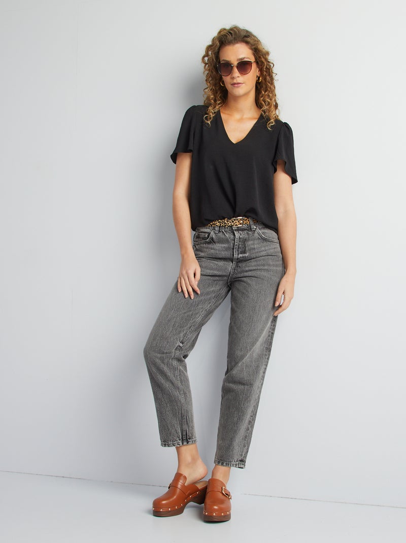 Blouse légère volante noir - Kiabi