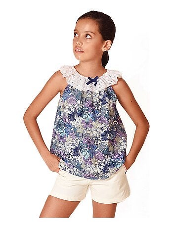 Blouse Fleurie Liberty Été Col 2-en-1 AURORE - La Faute à Voltaire