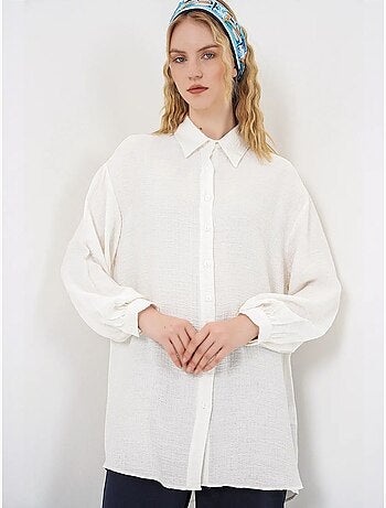 Blouse longue oversize texturée avec col chemise bdart