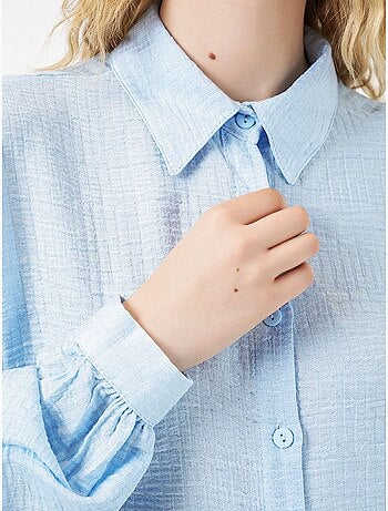Blouse longue oversize texturée avec col chemise bdart