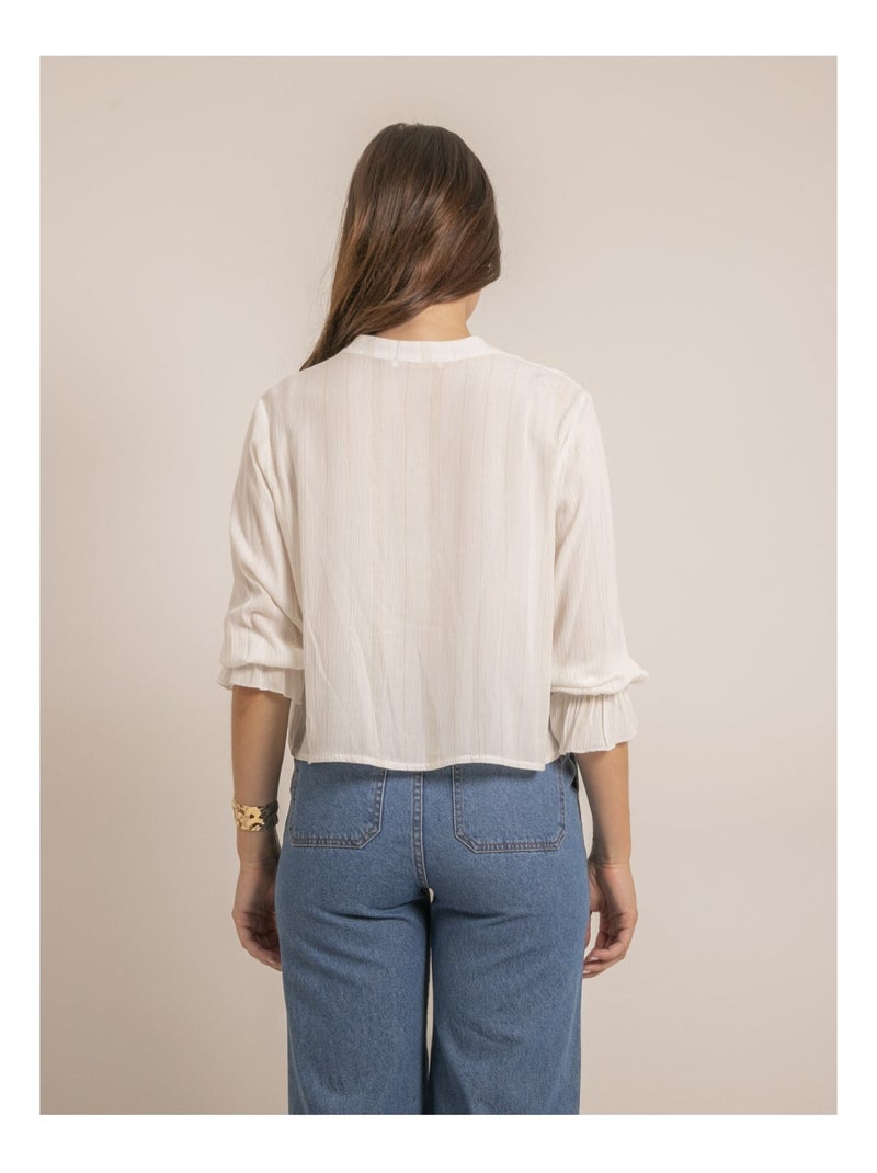 Blouse lurex FERGIE Blanc - Kiabi
