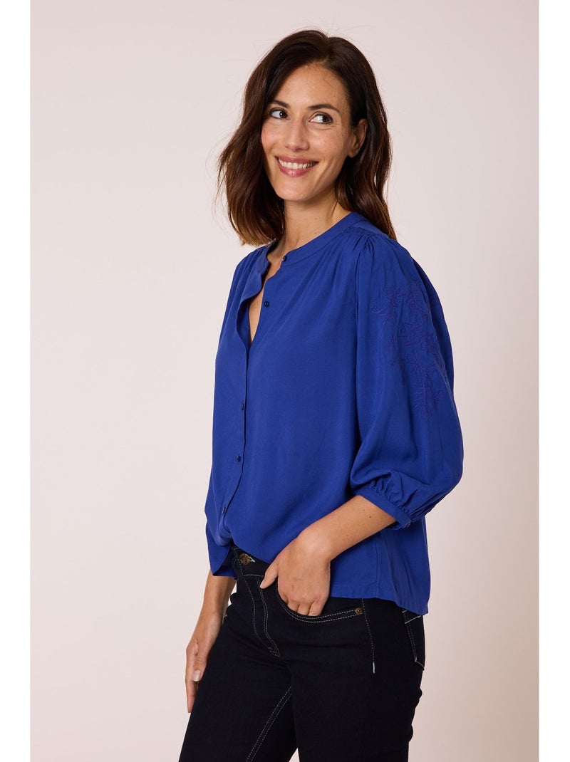 Blouse manches 3/4 - Terre de Marins Bleu - Kiabi