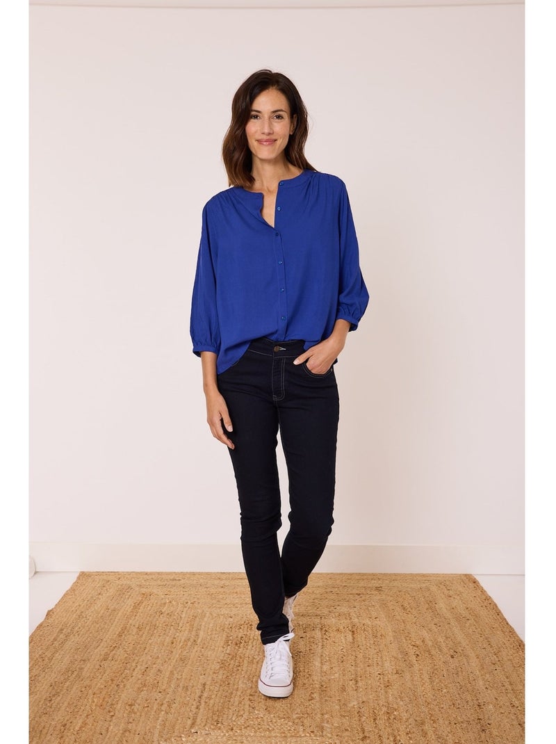 Blouse manches 3/4 - Terre de Marins Bleu - Kiabi