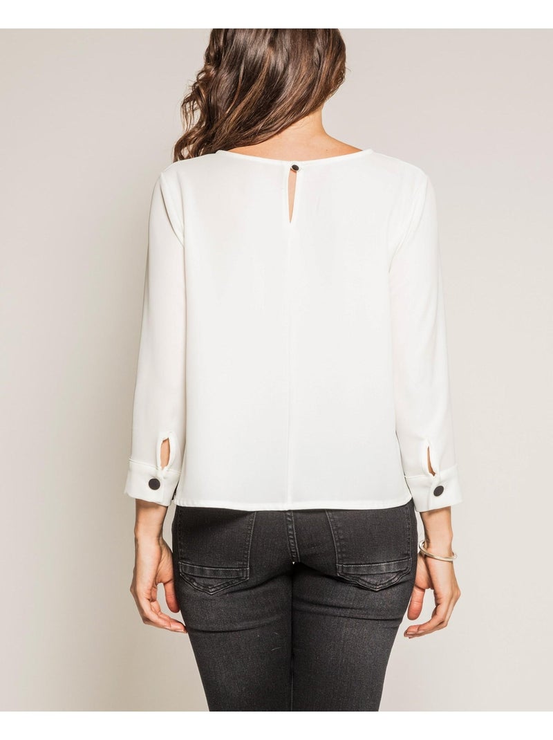 Blouse manches 3/4 orkie Blanc - Kiabi