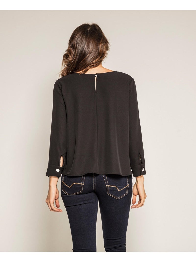 Blouse manches 3/4 orkie Noir - Kiabi